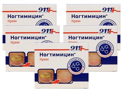 Nogtimicin 911+ 5 x 30 ml Creme Mittel gegen Nagelpilz Pflege Fußpilz