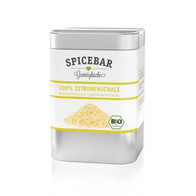 100% Zitronenschale Bio 70g, Hocharomatisch, gefriergetrocknet, Gewürz - Spicebar