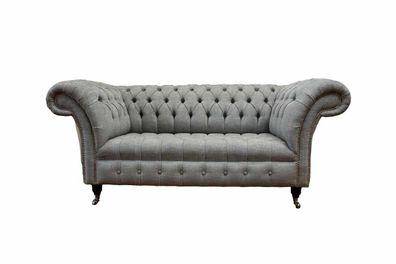 Chesterfield Zweisitzer Couch Polster Sofa Textil Couchen Stoff Luxus