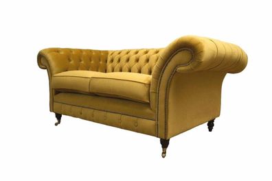 Sofa 2 Sitzer Couch Polster Sofa Textil Stoff Chesterfield Couchen Neu
