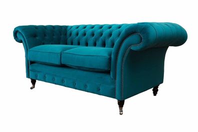 Chesterfield 2 Sitzer Couch Polster Sitz Textil Stoff Couchen Sofa Neu