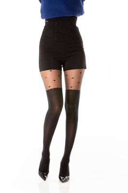 Damen Strumpfhose mit Muster Nero Frauen Hose Socken 20/80 DEN schwarz