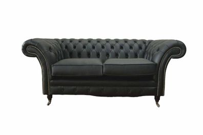 Sofa Luxus Chesterfield Couch Sofas Polster 3 Sitzer Schwarz Leder