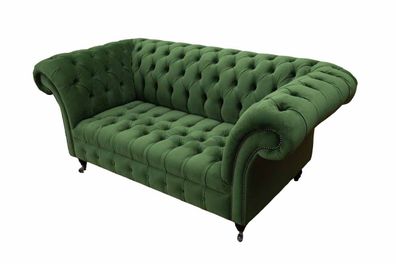 Chesterfield Büro Sitzmöbel Einrichtung Sofa Couch 2 Sitz Textil Grün