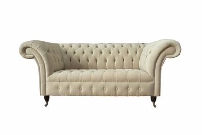 Zweisitzer Couch Polster Sofa 2 Sitz Textil Stoff Luxus Chesterfield Neu