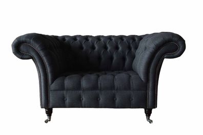 Couch Polster Sofa Textil Chesterfield Couchen 1,5 Sitzer Einsitzer Grau