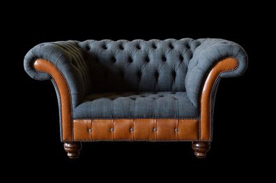 Sessel 1 Sitzer Sofa Polster Design Luxus Stoffsofas Chesterfield Textil