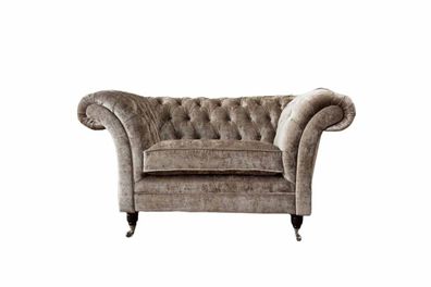Design Chesterfield Sessel 1 Sitzer Couch Polster Luxus Textil Sofas