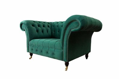 Grün Chesterfield Design Sofa Sessel Ohrensessel Polster Luxus Textil