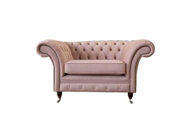 Chesterfield Design Sessel Rosa Polster Luxus Textil Couchen 1 Sitzer