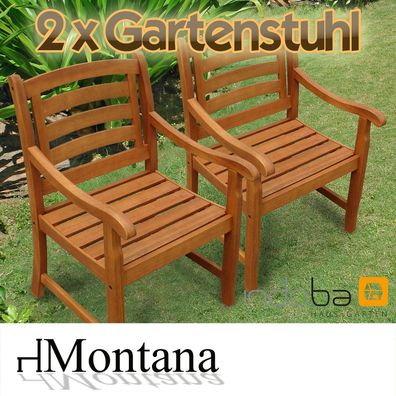 2 x Gartenstuhl Balkonstuhl Gartensessel Gartenmöbel Stuhl Holz FSC - Montana