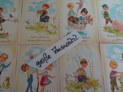 alte Postkarten AK Anco Serie 130 Germany Kinder Zum Geburtstag
