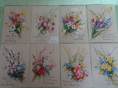 alte Postkarten AK Anco Germany Serie 117 Blumen wie gemalt Muttertag SETs
