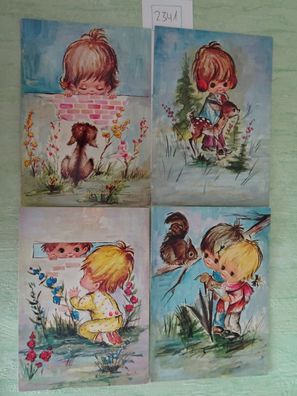 alte Postkarten AK Anco Germany Serie 11/54 neutral Namenstag Kinder & Tiere