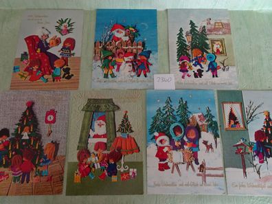 7 alte Postkarten AK Ilo Amag West Germany Sort 23515 Puppenkinder Weihnachten