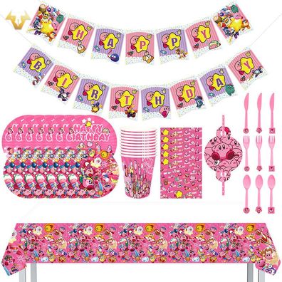 Kirby Ninjago Raya Belle Geburtstags Geschirr Kit mit Messer Gabel Party Tableware