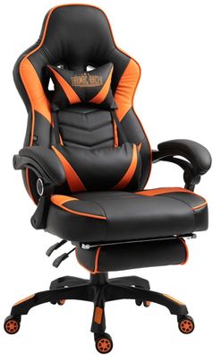 Gaming Stuhl schwarz/ orange 136 kg belastbar Kunstleder Bürostuhl Gamer Zocker