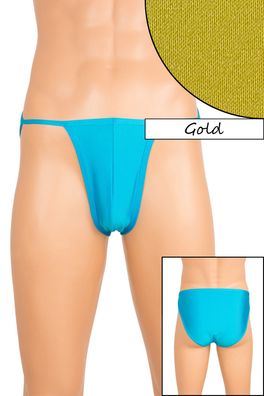 Herren "Mini" Slip Gold elastisch hauteng stretch shiny glänzend Unterhose