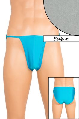 Herren "Mini" Slip Silber elastisch hauteng stretch shiny glänzend Unterhose