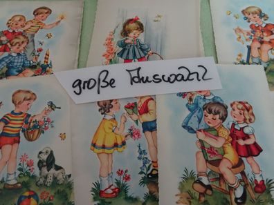 alte Postkarte ilo West Germany fröhliche Kinder neutral Geburtstag Namenstag