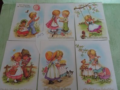 6 alte Postkarte ilo West Germany 23071 fröhliche Kinder Geburtstag