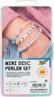 folia 32019 - Mini Disc Perlen Set mit Aufbewahrungsbox, 1.832 Teile, 60x Buchstab...