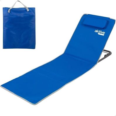 ColorBaby 62639 Matte mit Rückenlehne, Kissen und Tasche blau, Steel + 600D PVC