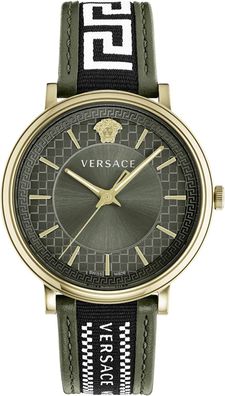 Versace VE5A01621 V-Circle Greca Edition gold grün schwarz weiss Herren Uhr NEU