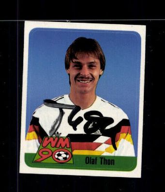 Olaf Thon Duplo Sammelbild WM 1990 Original Signiert + A 226177