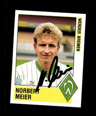 Norbert Meier Werder Bremen Panini Sammelbild 1989 Original Sign. + A 226458