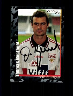Thomas Berthold VfB Stuttgart Panini Sammelbild 1997 Original Signiert + A 226657