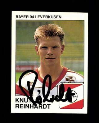 Knut Reinhardt Bayer Leverkusen Panini Sammelbild 1990 Original Sign. + A 226297