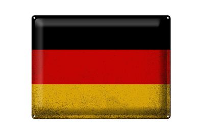 Blechschild Flagge Deutschland 40x30cm Flag Germany Vintage Deko Schild tin sign