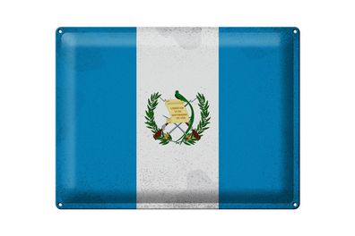 Blechschild Flagge Guatemala 40x30cm Flag Guatemala Vintage Deko Schild tin sign