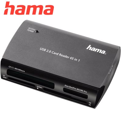 Hama USB 2.0 All-In-One Kartenleser Micro-SD Mini-SD Speicherkartenleser 65in1