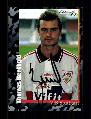Thomas Berthold VfB Stuttgart Panini Sammelbild 1997 Original Sign. ## A 227733