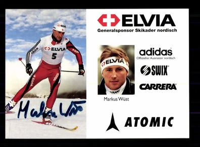 Markus Wüst Autogrammkarte Skilanglauf Original Signiert + A 227095