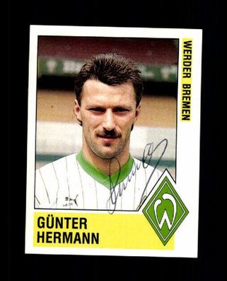 Günter Hermann Werder Bremen Panini Sammelbild 1989 Original Signiert + A 226454