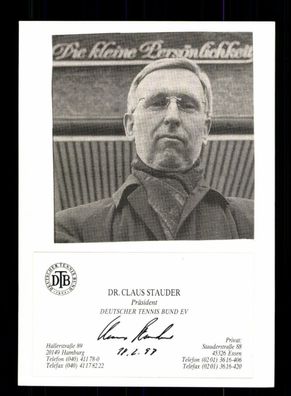 Claus Stauder Tennis Original Signiert + A 227237