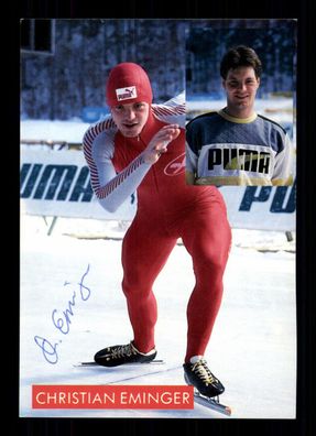 Christian Eminger Eisschnellauf Autogrammkarte Original Signiert + A 227706