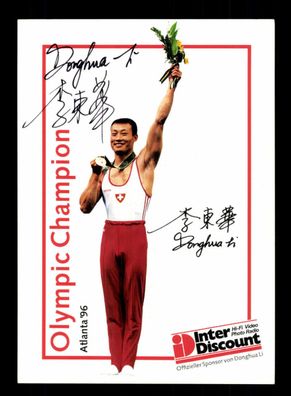 Donghua Li Olympiasieger 1996 Turnen Autogrammkarte Original Signiert + A 227465