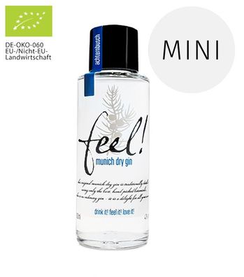 Feel! Munich Dry Gin Bio Mini 0, (47 % Vol., 0,1 Liter) (47 % Vol., hide)