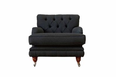 Sessel Luxus Einsitzer Couch Textil Polster Möbel Couchen Schwarz Stoff
