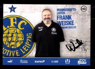 Frank Weiske Autogrammkarte Lokomotive Leipzig 2022-23 Original Signiert