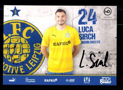 Luca Sirch Autogrammkarte Lokomotive Leipzig 2022-23 Original Signiert
