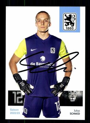 Julius Schmid Autogrammkarte TSV 1860 München 2022-23 Original Signiert