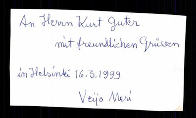 Veijo Meri 1928-2015 Original Signiert Schriftsteller # BC 199680