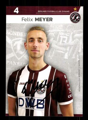 Felix Meyer Autogrammkarte Dynamo Berlin 2022-23 Original Signiert