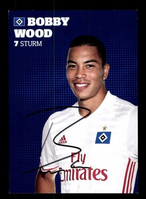 Bobby Wood Autogrammkarte Hamburger SV 2016-17 Original Signiert