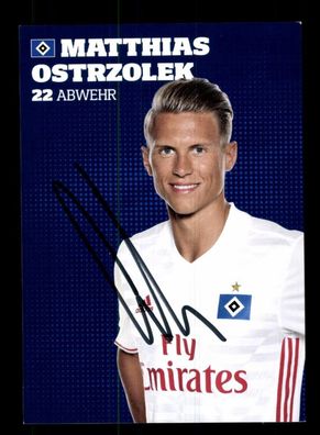 Matthias Ostrzolek Autogrammkarte Hamburger SV 2016-17 Original Signiert